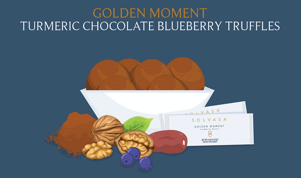 Golden Moment Turmeric Chocolate Blueberry Truffles